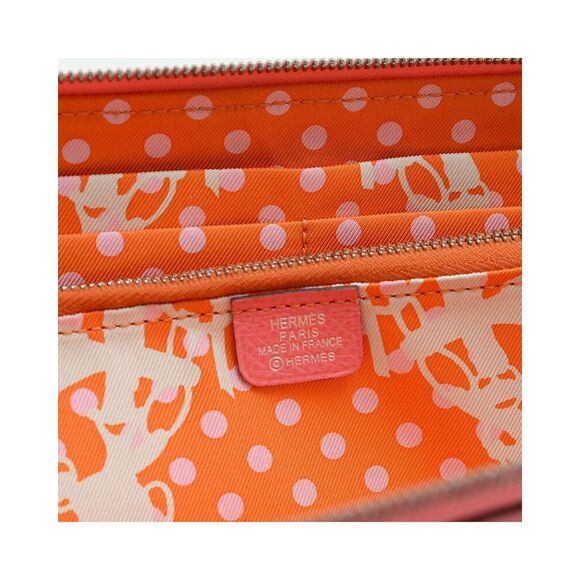 Pre Loved Hermes ZipAround Leather Wallet Women Pink - Picture 6 of 8